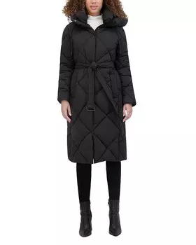 Пуховик Kenneth Cole с капюшоном, черный