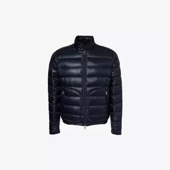 Пуховик классического кроя с фирменной нашивкой acorus Moncler, синий
