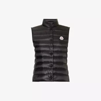 Пуховик классического кроя с фирменной нашивкой Liane Moncler, черный