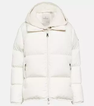 Пуховик labbe с отделкой из овчины Moncler, белый
