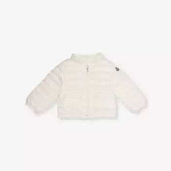 Пуховик lans с фирменной нашивкой 6-36 месяцев Moncler, цвет natural