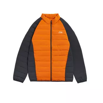 Пуховик LiNing унисекс с фруктовым желе, оранжевый/угольно-черный