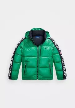 Пуховик LOGO DOWN HOODED JACKET Ralph Lauren, зеленый