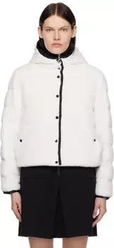 Пуховик Malp из искусственного меха белого цвета Moncler