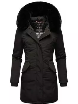 Пуховик Marikoo Karmaa, цвет Black with black fur