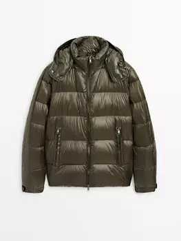 Пуховик Massimo Dutti, хаки