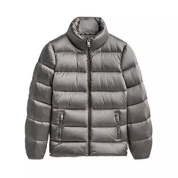 Пуховик Massimo Dutti Quilted Down Jacket, серый
