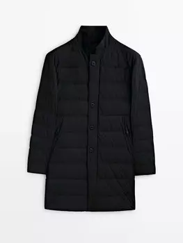 Пуховик Massimo Dutti With Removable Interior, темно-синий