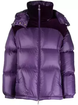 Пуховик Meandre с бархатными вставками MONCLER, фиолетовый