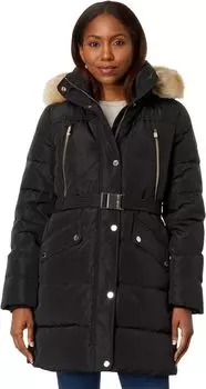 Пуховик Michael Kors Belted Down Puffer M825164CZ, черный