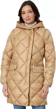 Пуховик Michael Kors Hooded Long Quilt Puffer M426079C68, хаки