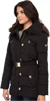 Пуховик Michael Kors с меховой отделкой и капюшоном-черный MICHAEL Michael Kors, черный