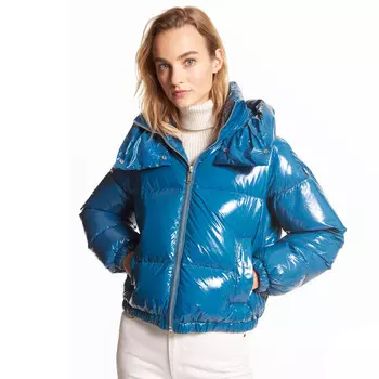 Пуховик Michael Michael Kors Cire Nylon Puffer, голубой