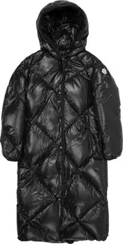 Пуховик Moncler Cotonniere Long Shiny Puffer Coat 'Black', черный