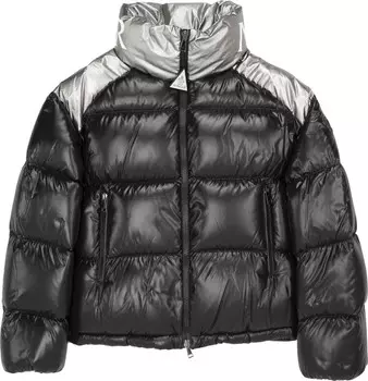 Пуховик Moncler Cuscute Puffer Shiny Jacket 'Black/Silver', черный