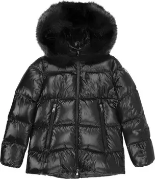 Пуховик Moncler Laiche Zip Up Puffer Jacket 'Black', черный