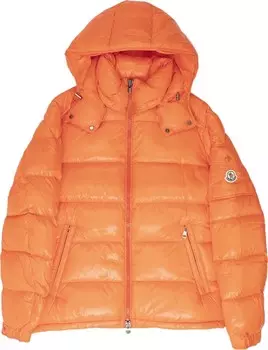 Пуховик Moncler Maya Hooded Puffer Shiny Jacket 'Orange', оранжевый