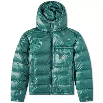 Пуховик Moncler Wollaston Hooded Down, зеленый