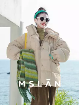 Пуховик MSlan с капюшоном, черный