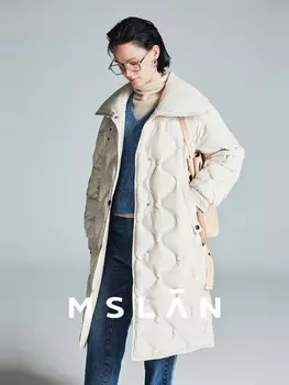 Пуховик MSlan с лацканами, хаки