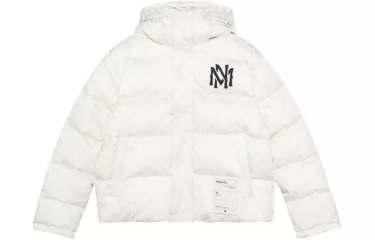Пуховик мужской белый Mitchell Ness