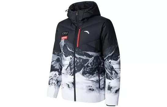 Пуховик мужской белый/полный принт Anta, цвет White/Full Print