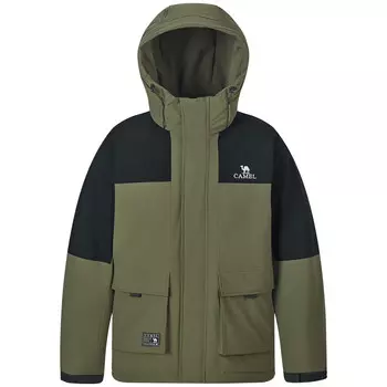 Пуховик мужской Camel, цвет Dark Olive Green/Phantom Black