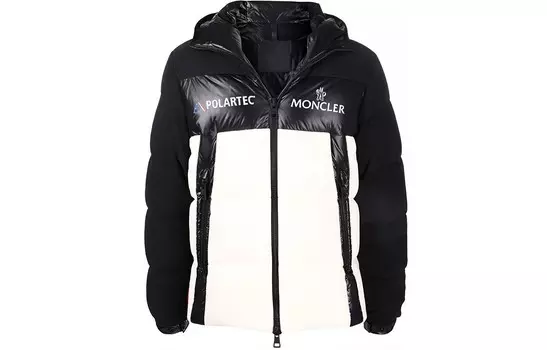 Пуховик мужской черный/белый Moncler