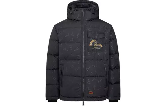 Пуховик мужской черный Evisu, черный