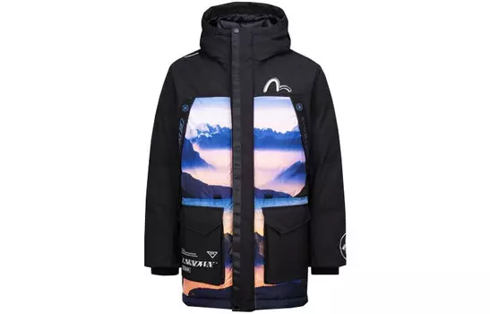 Пуховик мужской черный Evisu, черный