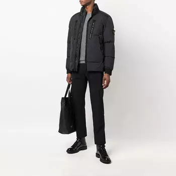 Пуховик мужской черный Stone Island, черный