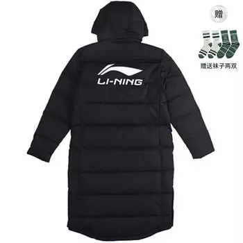 Пуховик мужской черный в комплекте с носками Lining, черный