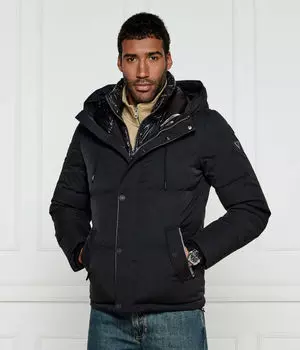 Пуховик мужской Guess Jeans 2 в 1 с капюшоном, черный