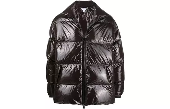 Пуховик мужской коричневый Bottega Veneta, коричневый