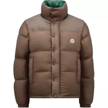 Пуховик мужской коричневый/зеленый Moncler