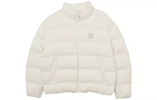 Пуховик мужской кремово-белый Mlb