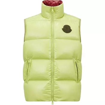 Пуховик мужской лаймово-зеленый Moncler