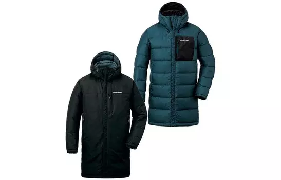 Пуховик мужской Montbell, цвет BS/GM Sand Brown/Iron Ash