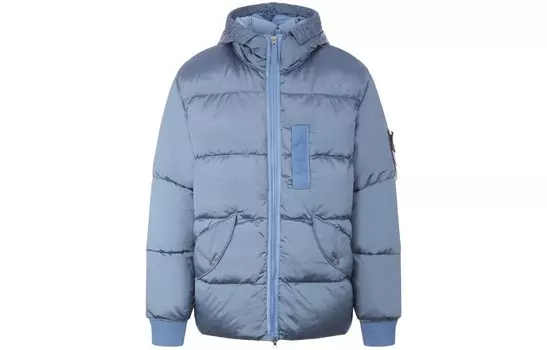 Пуховик мужской небесно-голубой Stone Island, голубой