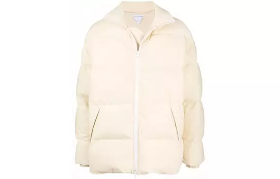Пуховик мужской Off White Bottega Veneta, кремовый