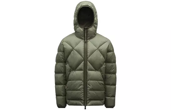 Пуховик мужской оливковый Moncler, оливковый