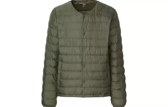 Пуховик мужской оливковый Uniqlo, оливковый