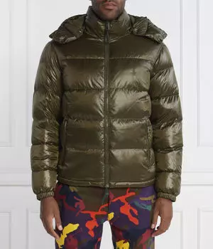 Пуховик мужской Polo Ralph Lauren утепленный с капюшоном, зеленый