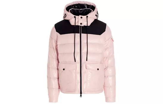 Пуховик мужской розовый Moncler, розовый