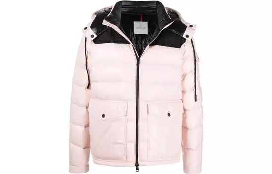 Пуховик мужской розовый Moncler, розовый