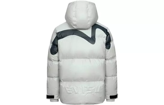 Пуховик мужской серебристо-серый Evisu, серый