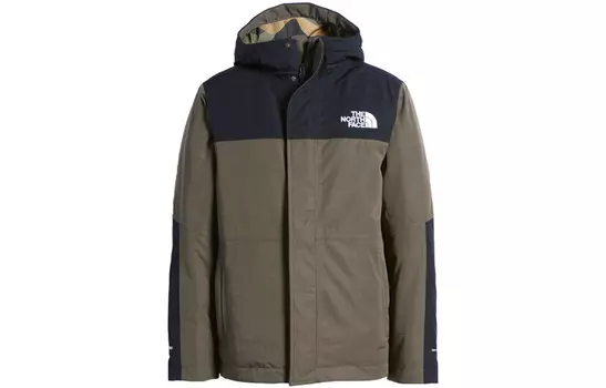 Пуховик мужской серо-коричневый The North Face, коричневый