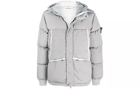 Пуховик мужской серый Stone Island, серый