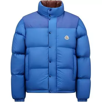 Пуховик мужской синий/коричневый Moncler