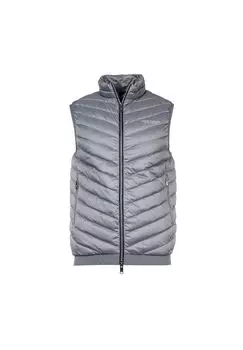 Пуховик мужской - стеганый жилет, на молнии, без рукавов, однотонный ARMANI EXCHANGE, серый